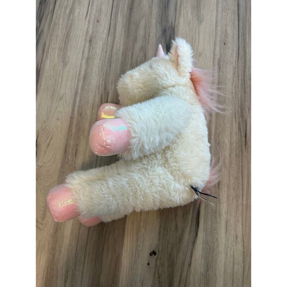 Vermont Teddy Bear Company 18” Fluffy Fantasy Unicorn Cream Pink Plush Very Soft - Picture 2 of 5